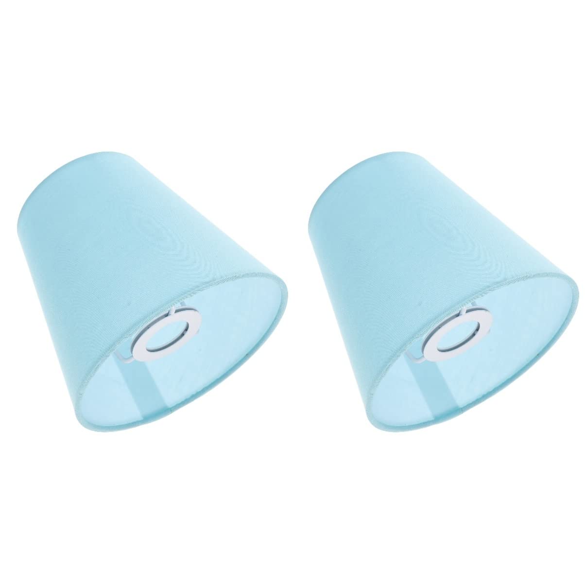 Uonlytech 2pcs Lampshade Lamps Style Lamp, Clip Chandelier Vintage Ornament Small Covers On Lamp Indoor Floor Protector Base Desktop Xxcm Fabric Shades, Ceiling Drum Blue for