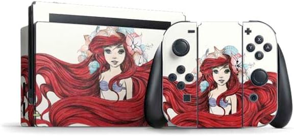 Skinit Decal Gaming Skin Compatible with Nintendo Switch Bundle - Officially Licensed Disney The Little Mermaid Ariel Illustration Design