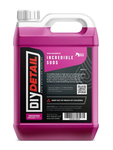 diy detail Incredible Suds T2 Rich Luxurious Foam Car Wash Soap | pH Neutral Paint-Safe Vehicle Wash for Cars Trucks RVs & Motorcycles | Foam Cannon & Hand Wash Ready | Car Shampoo 128oz Gallon