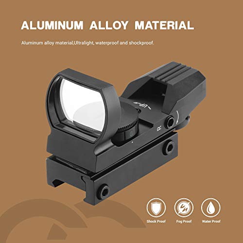 ESSLNB Red Dot Scope 4 Reticles Gun Sight Scope Reflex Sight for Airsoft Guns Pistol Shotgun with 20/22mm Picatinny Rail Mount (Black Sight Scope) - Thumbnail 4