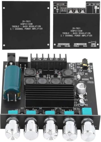 Image of ZK-TB21 Bluetooth 5.0 2.1 Channel Audio Amplifier Board 200W (50Wx2+100W) Stereo HiFi Amplifier with Subwoofer Output 9V-24V