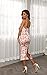 Women's Sleeveless Spaghetti Strap Satin Wedding Guest Party Dress Cocktail Evening Cowl Neck Backless Midi Formal Dresses… (XS, Beige Floral)