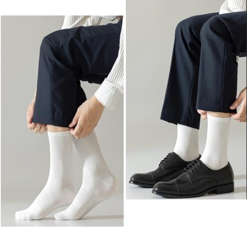 Mens Breathable Dress Socks,Cotton Athletic Crew Socks for Men,Casual Classic Plain Colors 5 Pairs2