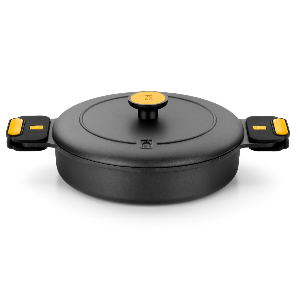 BRA Origen | Cacerola baja 28 cm, aluminio fundido, antiadherente, sin PFOA, full induction, apto para todo tipo de cocinas, incluida inducción