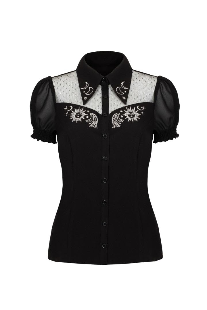 Hell Bunny Danica Blouse Blk