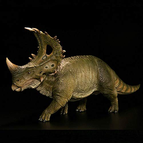 YUNDING Juguete Modelo Dinosaurio Versión en Color Verde Nanmu 1:35 Tower Shield Dinosaurus Toys Sinoceratops con Figura Humana Animal Toy para niños Colección