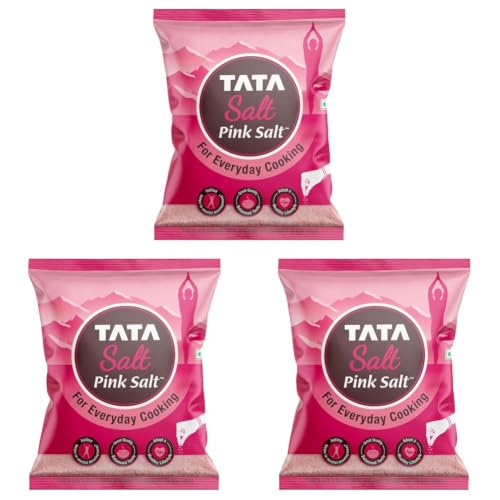 Image of Tata Salt Pink Salt, 1kg, Rock Salt for Everyday Cooking, Sendha Salt (Pack of 3)
