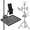 HomeVortex Microphone Stand Tray with Phone Clip, Sound Card Holder for Mic Stands up to 40mm, Accessory Shelf for Guitar Picks and Capo, Live Streaming and(Tray and 1 Clip) #4