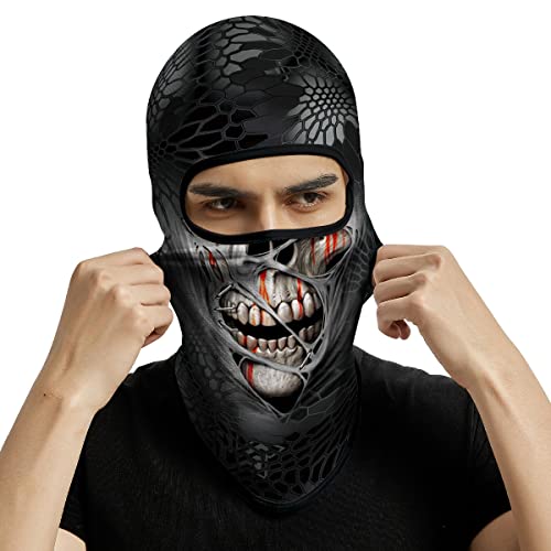 Image of Skull Full ski Mask, 3D Balaclava, UV Sun Protection,Motorcycle /Ski /Scarf /Cycling /Fishing for Men