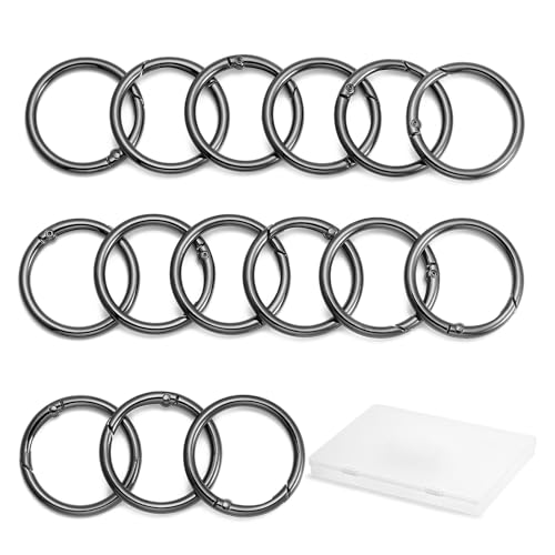 QIUTIMIY 15pcs Trigger Spring O Ring Metal Round Carabiner Clip Snap for Handbag Craft Making,Keyrings Buckle - Image 3