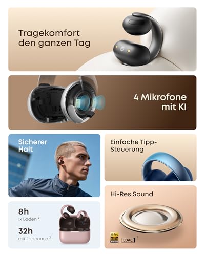 Soundcore by Anker AeroClip, Open-Ear Kopfhörer, Open-Ring Design, Hi-Res – Ansicht 7