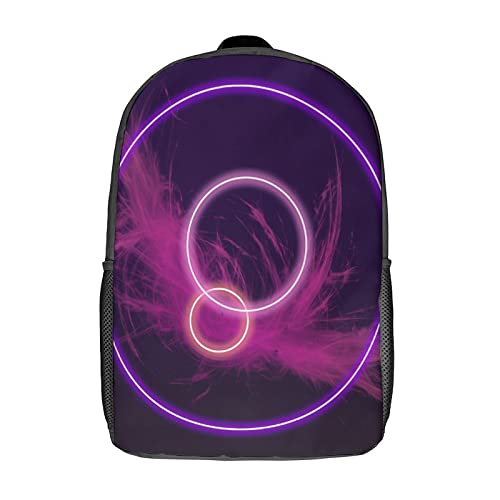Sac à dos d'école de 17 pouces violet imprimé 3D pour adolescents style mixte