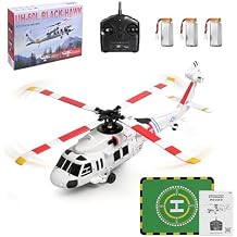 WL K270 UH-60L RC Helicopter, 2.4G 4CH 170-Class Flybarless Brushless Helicopter with Optical Flow Positioning, Barometric Altitude Hold, L/R Throttle Adjustable, RTF Remote Control Model3 Battery