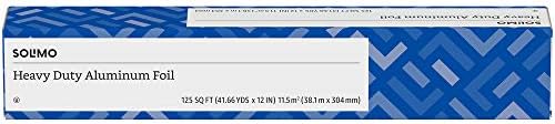 Amazon Brand - Solimo Heavy Duty Aluminum Foil, 125 Square Foot Roll (Pack of 1)
