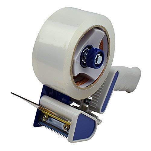 Tape King Packing Tape Dispenser Gun - Handheld Tape Gun W/ 2-Inch-Wide Clear Packaging Tape And Bonus Roll - Shipping Tape For Sealing, Storing, And Moving Boxes #TOP4
