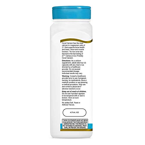 21St Century Coral Calcium Capsules, 1000 Mg, 120 Count (22777) #TOP5