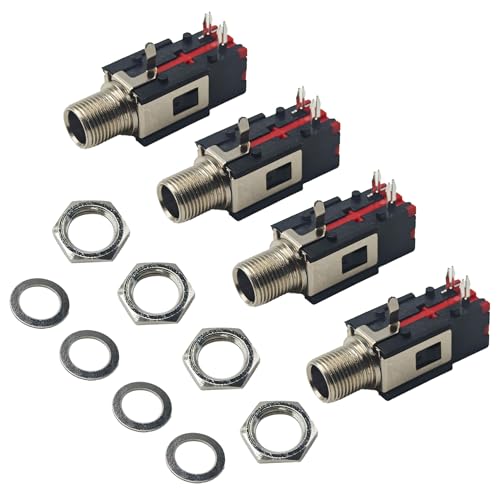 4Pcs 6.35mm 1/4 pulg conector hembra de auriculares miniatura 1