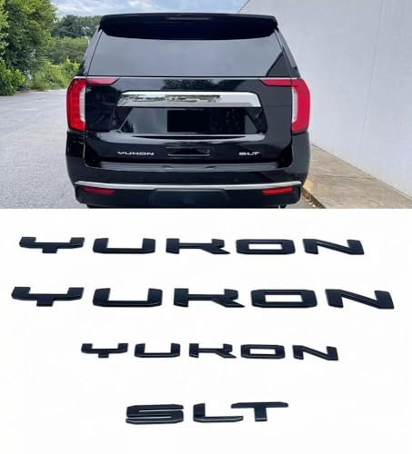 Image of Yoaoo Set 4pack OEM Door Yukon Plus Tailgate SLT Emblem Badge 3D Replacement for 2019-2025 84831809 Gloss Black