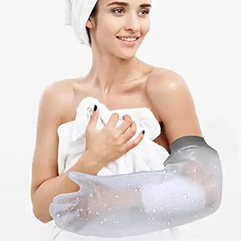 Zoyehoo Waterproof Cast Covers for Shower Arm Adult, Reusable Half Arm Cast Protector Sleeve Bag Covers for Shower Bath Wounded Elbow Hand Wrist Finger, Watertight Seal