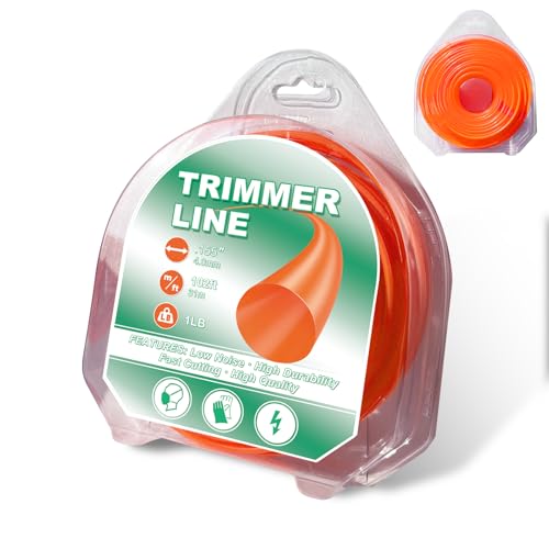 Hongvchang 155 Weed Eater String Trimmer Line of 102 Feet, 1-Pound Round Weed Wacker String for Universal Replacement, Heavy Duty Commercial Grade Premium Nylon Trimmer Line (Orange)