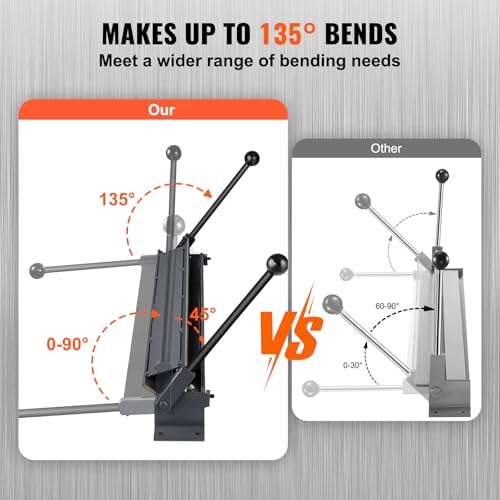 Happybuy Box and Pan Brake, 36-Inch, 0-130 Degrees Sheet Metal Bending Brake, Portable Mini Metal Bender with 20 Gauge Low Carbon Steel 14 Gauge Aluminum Capacity Power Handle, for Metal Bending - Image 4