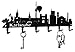 Produktbild steelprint.de Schlüsselbrett/Hakenleiste * Skyline Karlsruhe * - Schlüsselboard Baden-Württemberg, Schlüsselleiste, Metall - 6 Haken