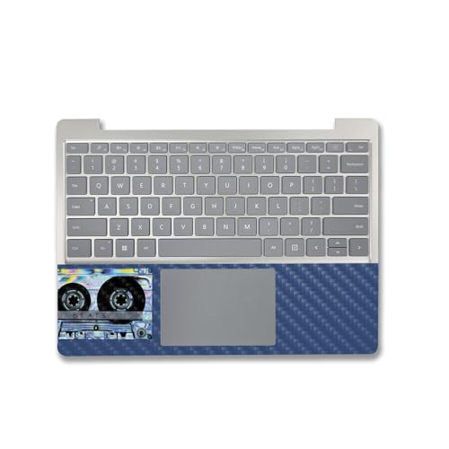 Image of MightySkins Carbon Fiber Skin Compatible with Microsoft Surface Laptop Go 3 (2023) Full Wrap Kit - Holo Cassette | Protective, Durable Textured Carbon Fiber Finish | Made in The USA