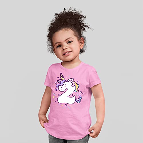 Unicorn 2nd Birthday Shirts for Toddler Girls Outfit 2 Year Old Second Two Shirt3