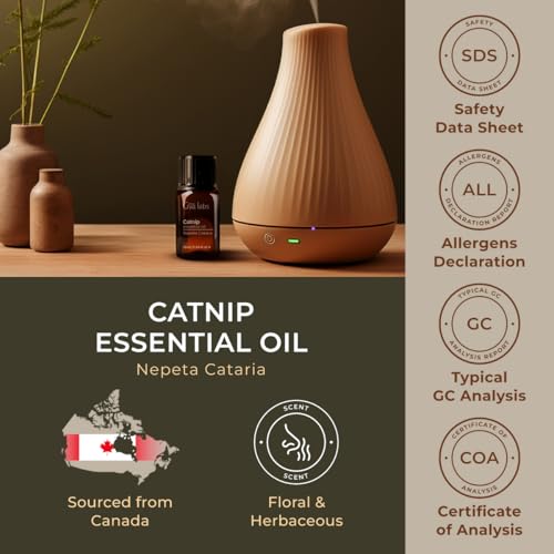 Image of 100% Pure Catnip Essential Oil - 0.34 Fl Oz - Catnip Oil for Hair, Skin, Diffuser, Aromatherapy & DIY Candle Making Scent