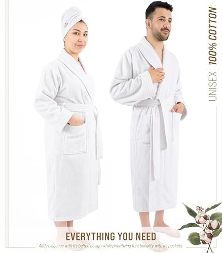 American Soft Linen 100% Cotton Robes for Women and Men, Soft Lightweight Quick Dry Unisex Couple Turkish Bathrobes2