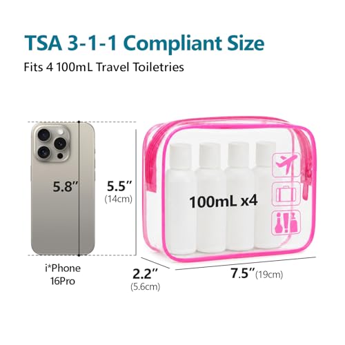 F-color TSA Approved 5-Pack Toiletry Bag