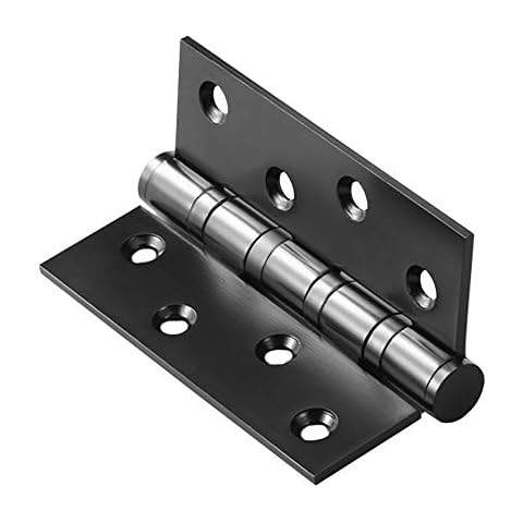 SHUHANG Stainless Steel Door Hinge Ball Bearing Door Hinges Satin Stainless Steel 4 inch 100mm Butt Door Hinges 100mm/Black 1-Pair Cover