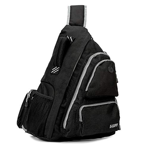 K-Cliffs Heavy Duty Sling Laptop Backpack | Cross Body Messenger Bag | Ballistic Nylon Water Resistant #TOP1