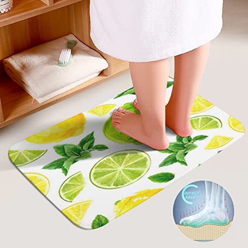 DAIERCY Rutschfestes Badezimmer-Teppich-Set, 3-teilig, Badematten, Limetten und Zitronen, 1 Badteppich und U-förmige… – Bild 5