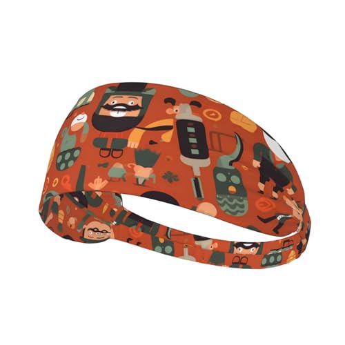 Diadema deportiva elástica unisex que absorbe la humedad atlética para correr, entrenar, deportes al aire libre, impresión feliz día del padre