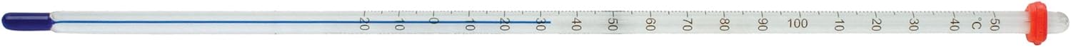 SP Bel-Art, H-B DURAC Plus Calibrated Liquid-In-Glass Laboratory Thermometer; 30 to 124F, 76mm Immersion, Organic Liquid Fill (B60205-0700)