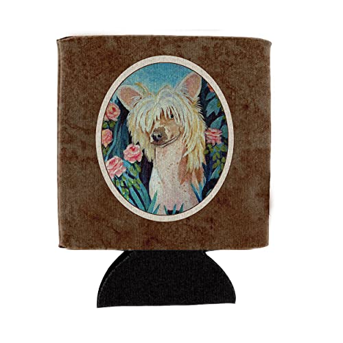 Caroline's Treasures 7087CC Chinese Crested Can or Bottle Hugger Cooler Washable Drink Sleeve Collapsible Beverage Insulated Holder, Can Hugger, Multicolor