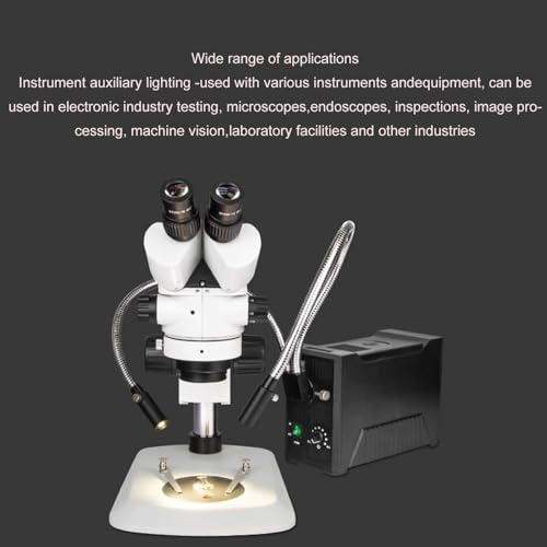 Iluminador de microscopio de Fibra óptica con Luces de Doble Cuello de Cisne, Rango de Longitud de Onda de 570-900 NM, Apertura Ajustable para Aplicaciones científicas, para Sus proyectos.