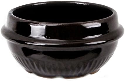 Bio Ddubaegi Earthware Stone Dolsot Hot Pot for Korean Cuisine - Commercial Grade (4.8" Small with No Lid)