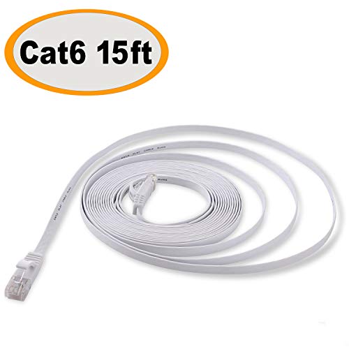 Jadaol Cat 6 Ethernet Cable 15 ft - Flat Internet Network Lan patch