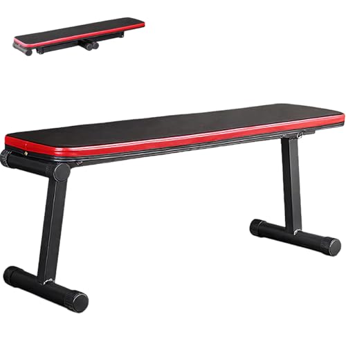 Gluckluz Weight Bench Flat Unility Bench Home Foldable Workout Bench with Thick Padding for Fitness Exercise Ab Strength Training Sit Up Flat Incline Decline Gym
