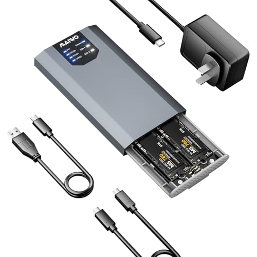 Maiwo Dual M.2 Nvme Ssd Enclosure With 4 Raids M.2 Nvme Pcie Raid Enclosure S...