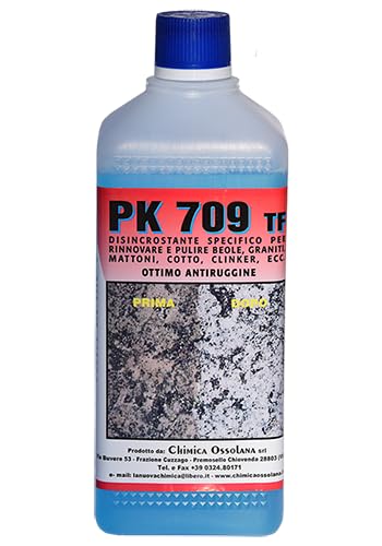 PK 709 TF Disincrostante Professionale per Granito, Beola, Serizzo, Mattoni e Cotto, 1 Litro Made in ITALY