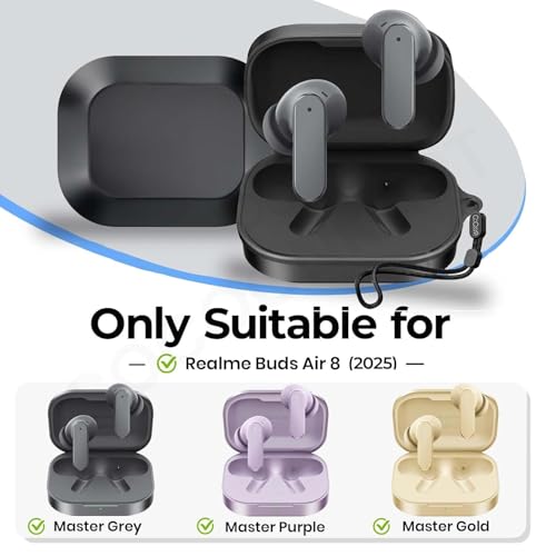 Image of Silicone Case Cover Compatible for Realme Buds Air 8 (2026) (Black)
