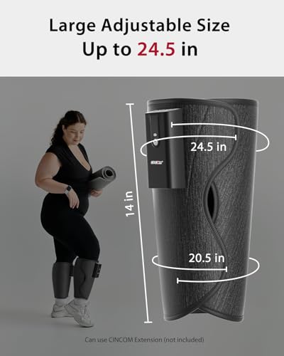 Image of CINCOM Cordless Leg Massager with Air Compression, Calf Massager for Circulation and Pain Relief with 6 Intensity Levels, Rechargeable Portable Leg Compression Machine for Daily Leg Relief