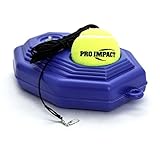 Pro Impact Tennis Trainer Rebounder Ball, Trainer Cemented Baseboard with Rope, Perfect Solo Tennis Trainer