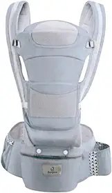 Canguru para Carregar Bebê com 12 Posições Bolsa Ergonômica, Conforto Superior e Fácil de Usar Aguenta Até 20kg (CINZA)