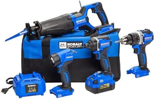 K.balt 24-volt 4-Tool Brushless Power Tool Combo Kit with Soft Case (1-Battery Included and Charger Included)