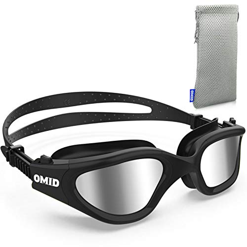 Swim Goggles, OMID Comfortable Polarized Swimming Goggles, Anti-Fog Leak Proof UV Protection Crystal Clear Vision Swim Goggles for Men Women Adult (silver)