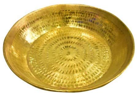 Will and Weaves Indian Traditional Brass Hammered Dough Mixer Atta Parant Size -12 Inch Parat Dough Maker